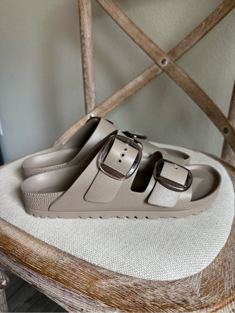 Birkenstock EVA Arizona Big Buckle Sandals grey taupe - Picture 3 of 8